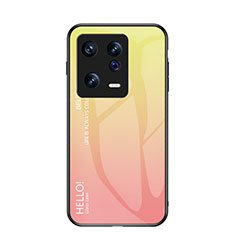 Custodia Silicone Specchio Laterale Sfumato Arcobaleno Cover LS1 per Xiaomi Mi 13 5G Giallo