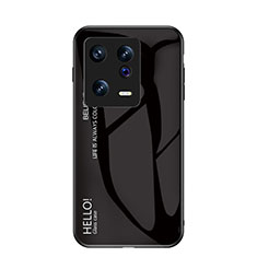 Custodia Silicone Specchio Laterale Sfumato Arcobaleno Cover LS1 per Xiaomi Mi 13 5G Nero