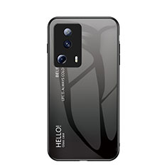 Custodia Silicone Specchio Laterale Sfumato Arcobaleno Cover LS1 per Xiaomi Mi 13 Lite 5G Grigio Scuro