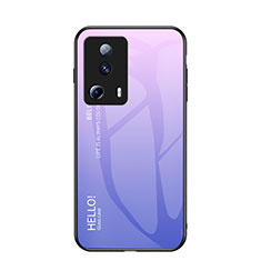 Custodia Silicone Specchio Laterale Sfumato Arcobaleno Cover LS1 per Xiaomi Mi 13 Lite 5G Lavanda