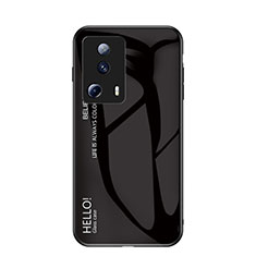 Custodia Silicone Specchio Laterale Sfumato Arcobaleno Cover LS1 per Xiaomi Mi 13 Lite 5G Nero