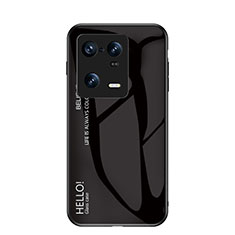 Custodia Silicone Specchio Laterale Sfumato Arcobaleno Cover LS1 per Xiaomi Mi 13 Pro 5G Nero