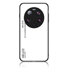 Custodia Silicone Specchio Laterale Sfumato Arcobaleno Cover LS1 per Xiaomi Mi 13 Ultra 5G Bianco