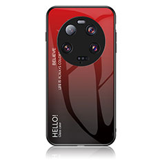 Custodia Silicone Specchio Laterale Sfumato Arcobaleno Cover LS1 per Xiaomi Mi 13 Ultra 5G Rosso