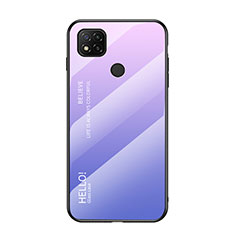 Custodia Silicone Specchio Laterale Sfumato Arcobaleno Cover LS1 per Xiaomi POCO C31 Lavanda