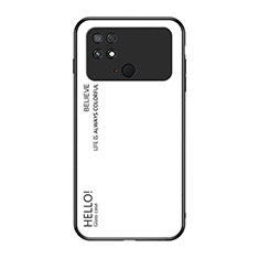 Custodia Silicone Specchio Laterale Sfumato Arcobaleno Cover LS1 per Xiaomi Poco C40 Bianco