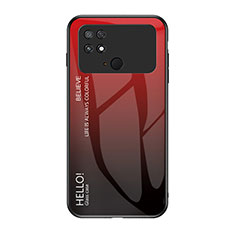 Custodia Silicone Specchio Laterale Sfumato Arcobaleno Cover LS1 per Xiaomi Poco C40 Rosso