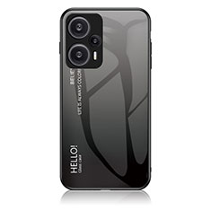 Custodia Silicone Specchio Laterale Sfumato Arcobaleno Cover LS1 per Xiaomi Poco F5 5G Grigio Scuro