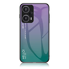 Custodia Silicone Specchio Laterale Sfumato Arcobaleno Cover LS1 per Xiaomi Poco F5 5G Multicolore