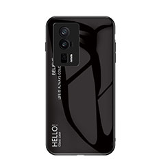 Custodia Silicone Specchio Laterale Sfumato Arcobaleno Cover LS1 per Xiaomi Poco F5 Pro 5G Nero