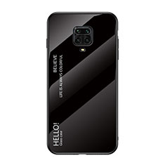 Custodia Silicone Specchio Laterale Sfumato Arcobaleno Cover LS1 per Xiaomi Poco M2 Pro Nero