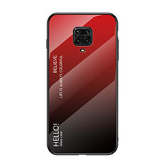 Custodia Silicone Specchio Laterale Sfumato Arcobaleno Cover LS1 per Xiaomi Poco M2 Pro Rosso
