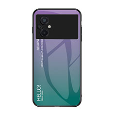 Custodia Silicone Specchio Laterale Sfumato Arcobaleno Cover LS1 per Xiaomi Poco M5 4G Multicolore