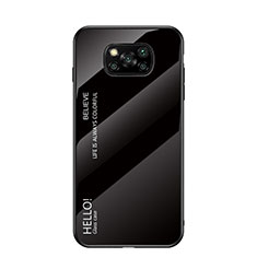 Custodia Silicone Specchio Laterale Sfumato Arcobaleno Cover LS1 per Xiaomi Poco X3 NFC Nero