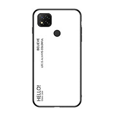 Custodia Silicone Specchio Laterale Sfumato Arcobaleno Cover LS1 per Xiaomi Redmi 10A 4G Bianco
