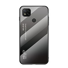 Custodia Silicone Specchio Laterale Sfumato Arcobaleno Cover LS1 per Xiaomi Redmi 10A 4G Grigio Scuro