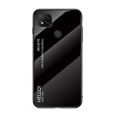 Custodia Silicone Specchio Laterale Sfumato Arcobaleno Cover LS1 per Xiaomi Redmi 10A 4G Nero