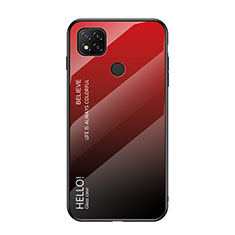 Custodia Silicone Specchio Laterale Sfumato Arcobaleno Cover LS1 per Xiaomi Redmi 10A 4G Rosso