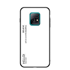 Custodia Silicone Specchio Laterale Sfumato Arcobaleno Cover LS1 per Xiaomi Redmi 10X 5G Bianco