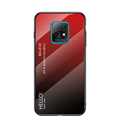 Custodia Silicone Specchio Laterale Sfumato Arcobaleno Cover LS1 per Xiaomi Redmi 10X 5G Rosso