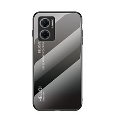 Custodia Silicone Specchio Laterale Sfumato Arcobaleno Cover LS1 per Xiaomi Redmi 11 Prime 5G Grigio Scuro