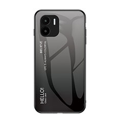 Custodia Silicone Specchio Laterale Sfumato Arcobaleno Cover LS1 per Xiaomi Redmi A2 Grigio Scuro