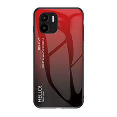 Custodia Silicone Specchio Laterale Sfumato Arcobaleno Cover LS1 per Xiaomi Redmi A2 Plus Rosso