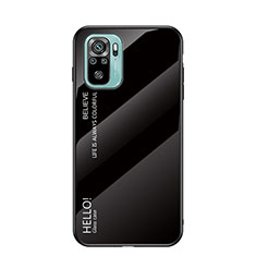 Custodia Silicone Specchio Laterale Sfumato Arcobaleno Cover LS1 per Xiaomi Redmi Note 10S 4G Nero
