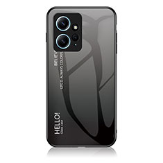 Custodia Silicone Specchio Laterale Sfumato Arcobaleno Cover LS1 per Xiaomi Redmi Note 12 4G Grigio Scuro
