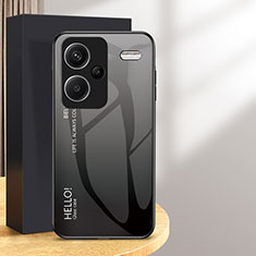 Custodia Silicone Specchio Laterale Sfumato Arcobaleno Cover LS1 per Xiaomi Redmi Note 13 Pro+ Plus 5G Grigio Scuro