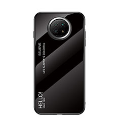 Custodia Silicone Specchio Laterale Sfumato Arcobaleno Cover LS1 per Xiaomi Redmi Note 9 5G Nero