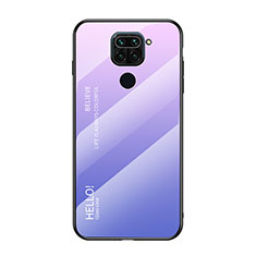 Custodia Silicone Specchio Laterale Sfumato Arcobaleno Cover LS1 per Xiaomi Redmi Note 9 Lavanda