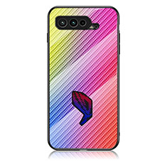 Custodia Silicone Specchio Laterale Sfumato Arcobaleno Cover LS2 per Asus ROG Phone 5 Ultimate Arancione