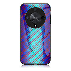 Custodia Silicone Specchio Laterale Sfumato Arcobaleno Cover LS2 per Huawei Honor Magic6 Lite 5G Blu