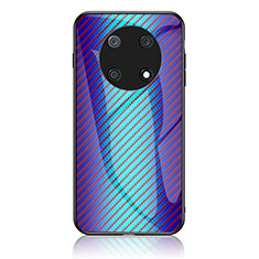 Custodia Silicone Specchio Laterale Sfumato Arcobaleno Cover LS2 per Huawei Nova Y90 Blu