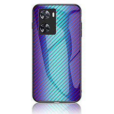 Custodia Silicone Specchio Laterale Sfumato Arcobaleno Cover LS2 per OnePlus Nord N20 SE Blu