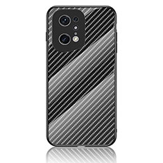 Custodia Silicone Specchio Laterale Sfumato Arcobaleno Cover LS2 per Oppo Find X5 Pro 5G Nero