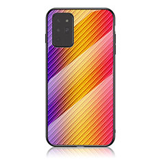 Custodia Silicone Specchio Laterale Sfumato Arcobaleno Cover LS2 per Samsung Galaxy Note 20 5G Arancione