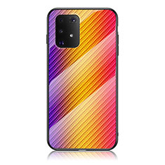 Custodia Silicone Specchio Laterale Sfumato Arcobaleno Cover LS2 per Samsung Galaxy S10 Lite Arancione