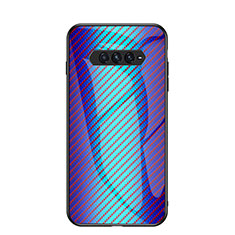 Custodia Silicone Specchio Laterale Sfumato Arcobaleno Cover LS2 per Xiaomi Black Shark 4 5G Blu