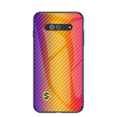 Custodia Silicone Specchio Laterale Sfumato Arcobaleno Cover LS2 per Xiaomi Black Shark 4S 5G Arancione