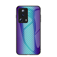 Custodia Silicone Specchio Laterale Sfumato Arcobaleno Cover LS2 per Xiaomi Mi 13 Lite 5G Blu