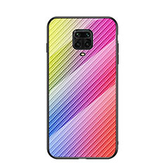 Custodia Silicone Specchio Laterale Sfumato Arcobaleno Cover LS2 per Xiaomi Poco M2 Pro Arancione