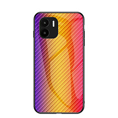 Custodia Silicone Specchio Laterale Sfumato Arcobaleno Cover LS2 per Xiaomi Redmi A1 Arancione