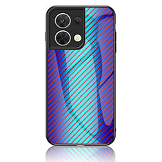 Custodia Silicone Specchio Laterale Sfumato Arcobaleno Cover LS2 per Xiaomi Redmi Note 13 5G Blu