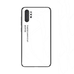 Custodia Silicone Specchio Laterale Sfumato Arcobaleno Cover M01 per Samsung Galaxy Note 10 Plus 5G Bianco