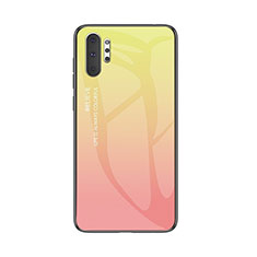 Custodia Silicone Specchio Laterale Sfumato Arcobaleno Cover M01 per Samsung Galaxy Note 10 Plus 5G Giallo