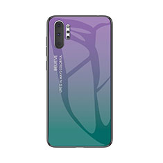 Custodia Silicone Specchio Laterale Sfumato Arcobaleno Cover M01 per Samsung Galaxy Note 10 Plus Multicolore