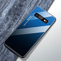 Custodia Silicone Specchio Laterale Sfumato Arcobaleno Cover M01 per Samsung Galaxy S10 Nero