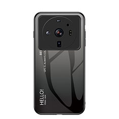 Custodia Silicone Specchio Laterale Sfumato Arcobaleno Cover M01 per Xiaomi Mi 12 Ultra 5G Grigio